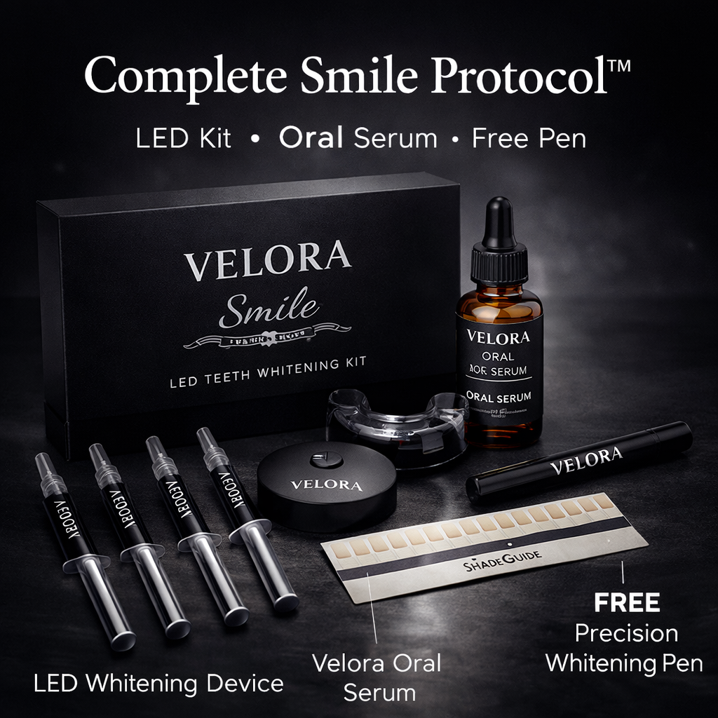 Velora LED Teeth Whitening Kit + Oral Serum | Whiter Teeth Fast