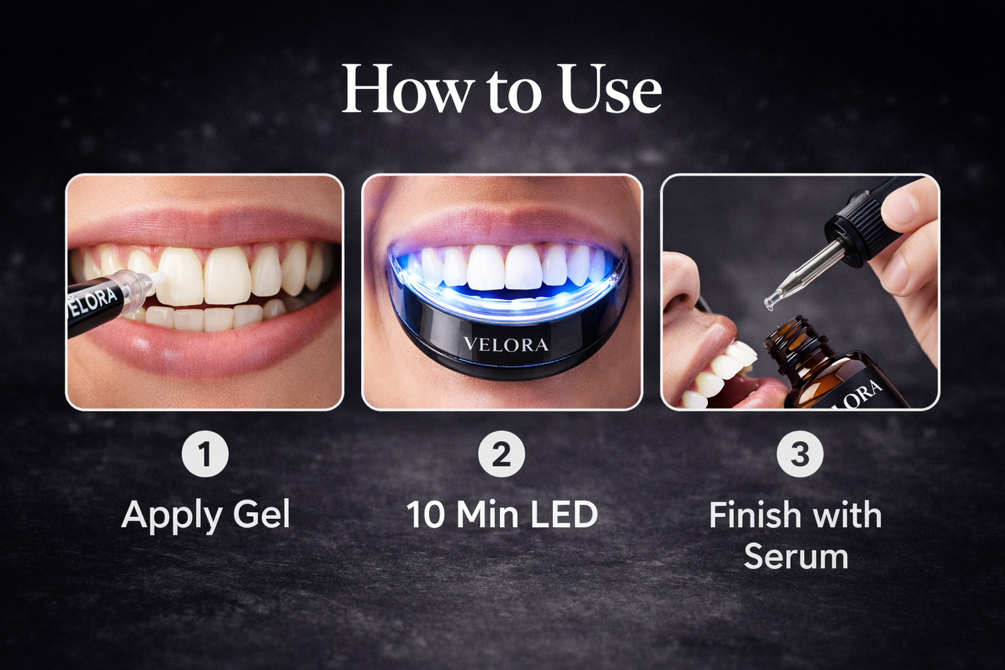 Velora LED Teeth Whitening Kit + Oral Serum | Whiter Teeth Fast